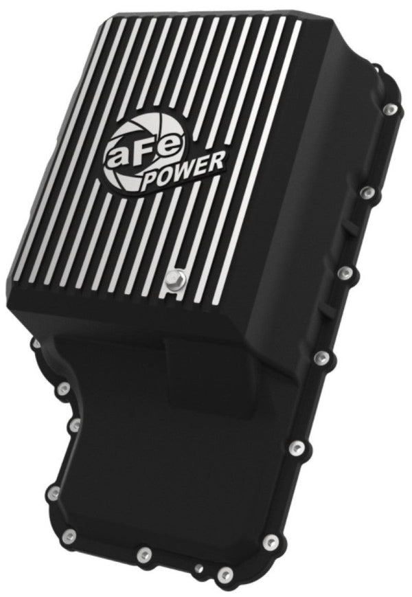 aFe 20-21 Ford Truck w/ 10R140 Transmission Pan Black POWER Street Series w/ Machined Fins - Eastern Shore Retros