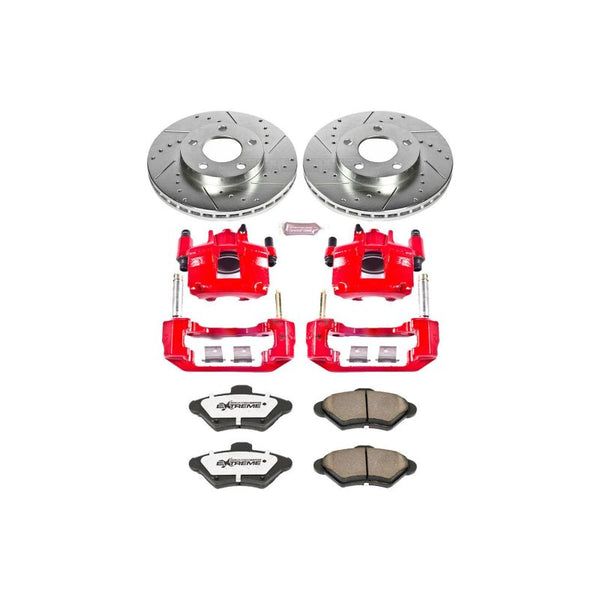 Power Stop 94-98 Ford Mustang Front Z26 Street Warrior Brake Kit w/Calipers