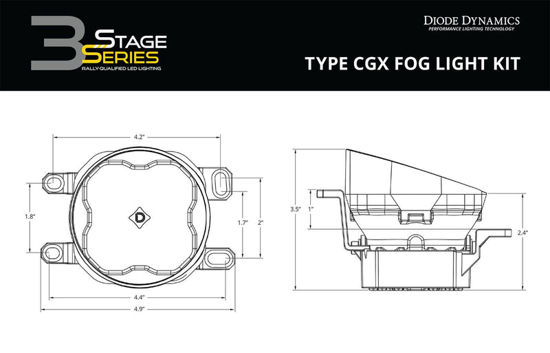 2010-2013 Toyota 4Runner Diode Dynamics SS3 fog light kit SAE/DOT LED Pod (Pair) - Eastern Shore Retros