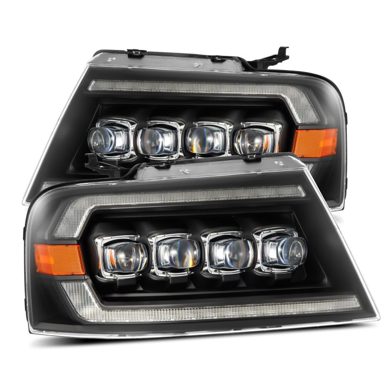 AlphaRex 04-08 Ford F-150 (No 2004 Heritage) NOVA-Series LED Proj HL Alpha-Blk w/Actv Lgt / Seq. Sig