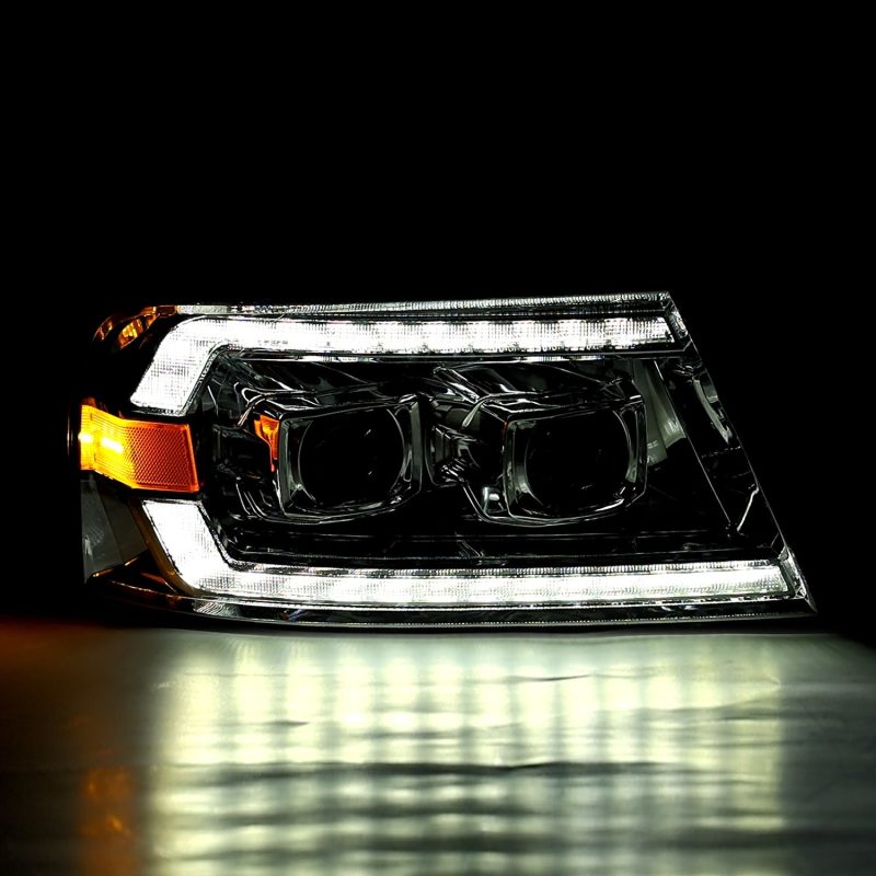 AlphaRex 04-08 Ford F150 PRO-Series Projector Headlights Black w/ Sequential Signal and DRL