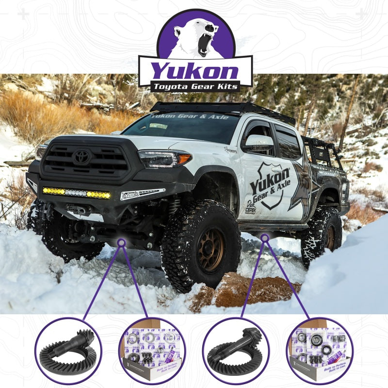 Yukon Ring & Pinion Gear Kit Front & Rear for Toyota 8/7.5R Diff (w/Factory Locker) 5.29 Ratio