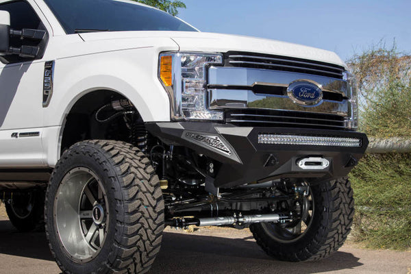 Addictive Desert Designs 17-18 Ford F-250 Super Duty Stealth Fighter Front Bumper w/ Winch Mounts - Eastern Shore Retros