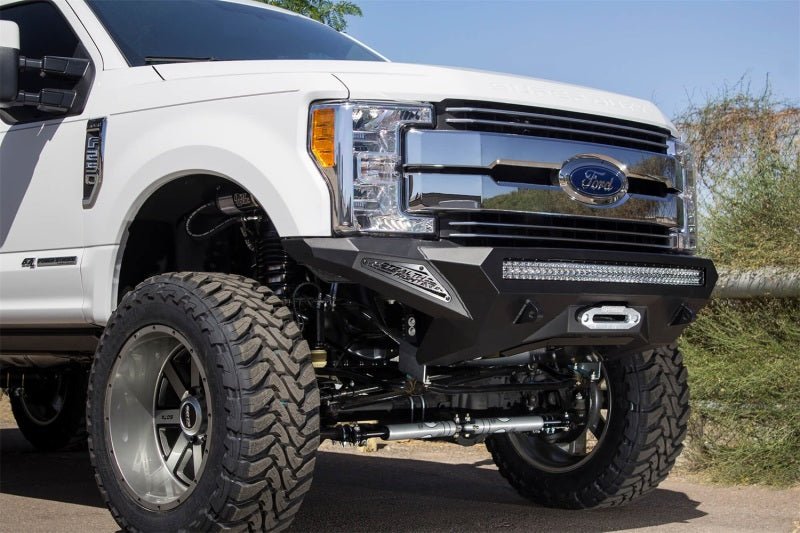 Addictive Desert Designs 17-18 Ford F-250 Super Duty Stealth Fighter Front Bumper w/ Winch Mounts - Eastern Shore Retros