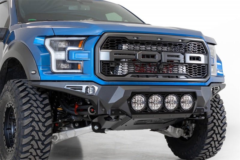 Addictive Desert Designs 17-20 Ford F-150 Raptor Bomber Front Bumper w/ 4 Rigid 360 6in Round Mounts - Eastern Shore Retros