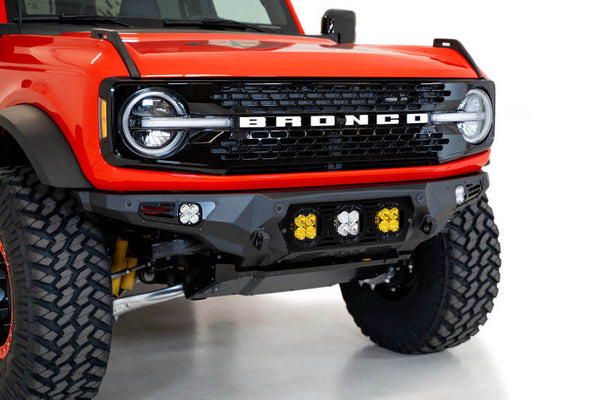 Addictive Desert Designs 21-22 Ford Bronco Bomber Front Bumper (w/ 3 Baja Designs LP4 Mounts) - Eastern Shore Retros