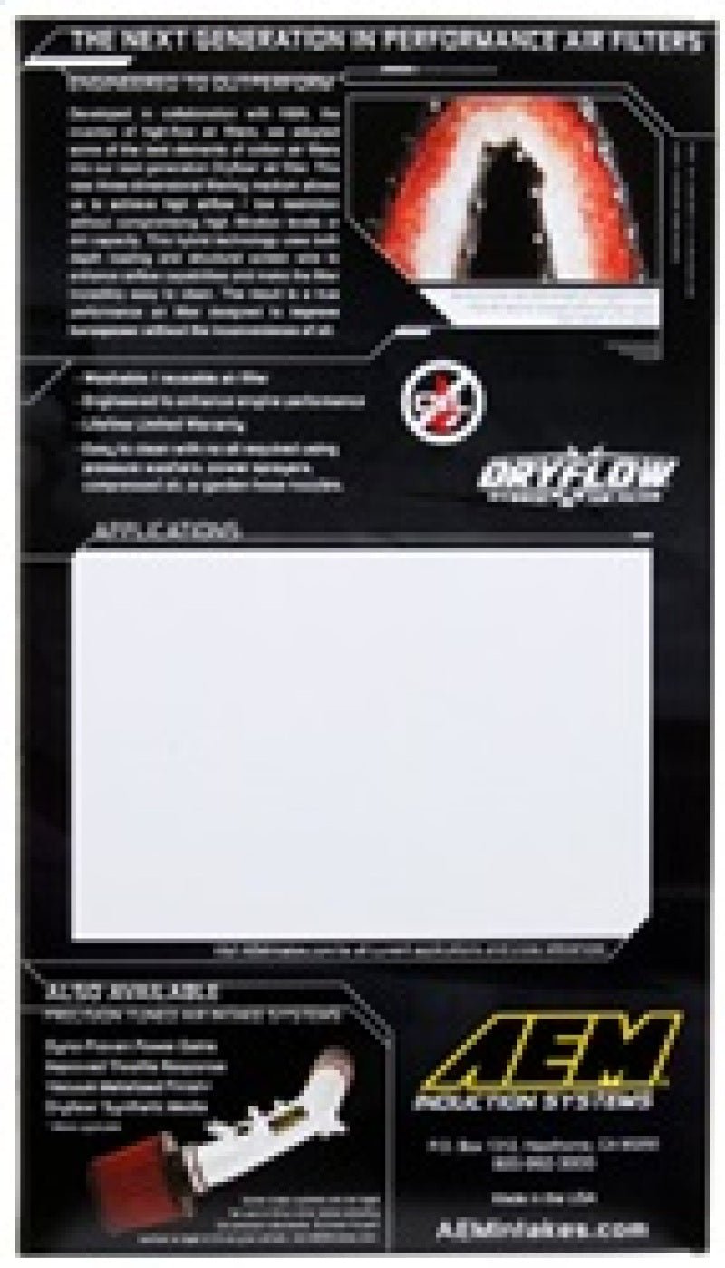AEM 12-14 Mazda 3/6/CX-5 10.75in O/S L x 7.125in O/S W x 1.625in H DryFlow Panel Air Filter - Eastern Shore Retros