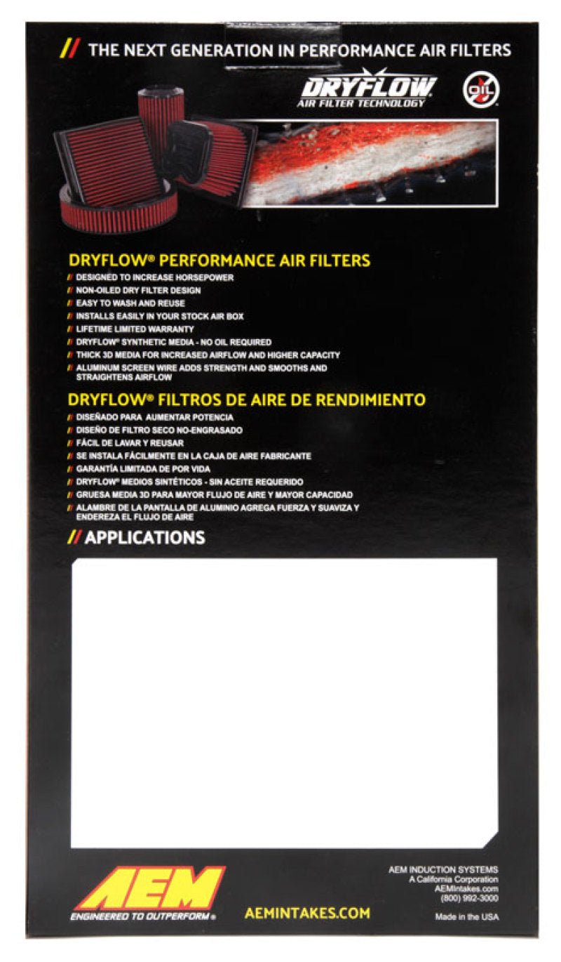 AEM 12-20 Toyota 86/GT86 2.0L DryFlow Air Filter - Eastern Shore Retros