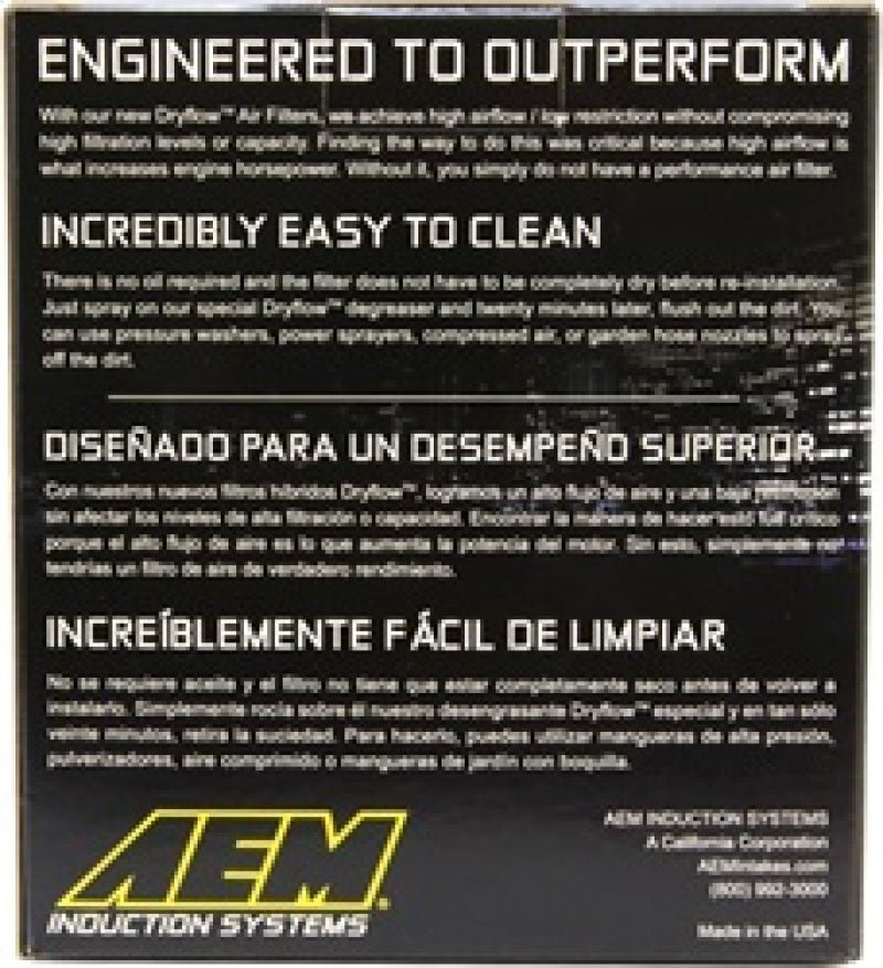 AEM 2.50 inch Short Neck 5 inch Element Filter Replacement - Eastern Shore Retros