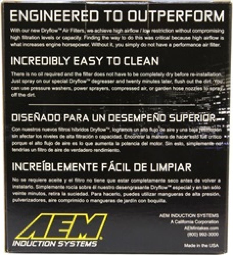 AEM 4.50 inch Short Neck 5 inch Element Filter Replacement - Eastern Shore Retros