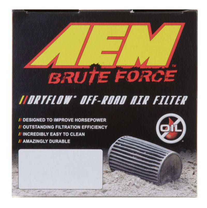 AEM Dryflow Conical Air Filter 2.75in Flange ID / 6in Base OD / 5.125in Top OD / 9.125in Height - Eastern Shore Retros