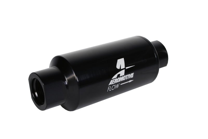 Aeromotive In-Line Filter 10AN 10 Micron Microglass Element Bright-Dip Black 2in OD - Eastern Shore Retros