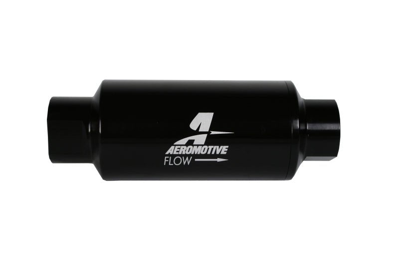 Aeromotive In-Line Filter 10AN 10 Micron Microglass Element Bright-Dip Black 2in OD - Eastern Shore Retros