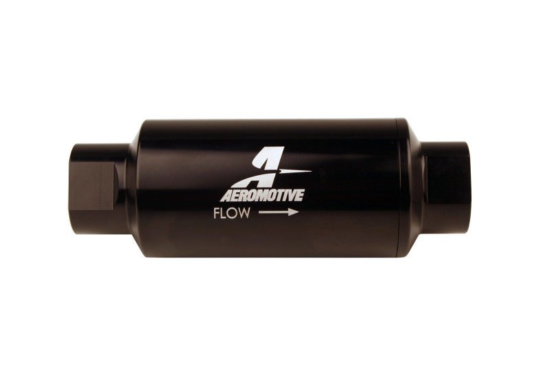 Aeromotive In-Line Filter 10AN 10 Micron Microglass Element Bright-Dip Black 2in OD - Eastern Shore Retros