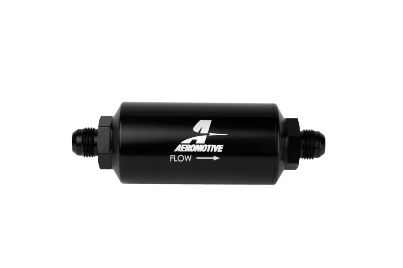 Aeromotive In-Line Filter - AN-08 size Male - 10 Micron Microglass Element - Bright-Dip Black - Eastern Shore Retros
