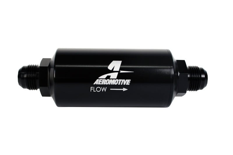 Aeromotive In-Line Filter - (AN -10 Male) 40 Micron Stainless Mesh Element Bright Dip Black Finish - Eastern Shore Retros