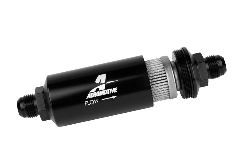 Aeromotive In-Line Filter - (AN -10 Male) 40 Micron Stainless Mesh Element Bright Dip Black Finish - Eastern Shore Retros