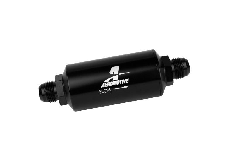Aeromotive In-Line Filter - AN -10 size Male - 10 Micron Microglass Element - Bright-Dip Black - Eastern Shore Retros