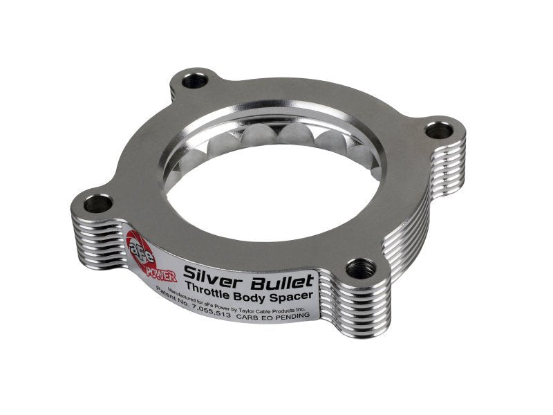 aFe 11-14 Ford Mustang/ 11-14 Ford F-150 V6 3.7L Silver Bullet Throttle Body Spacer - Silver - Eastern Shore Retros