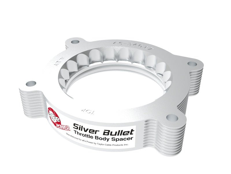 aFe 2020 Vette C8 Silver Bullet Aluminum Throttle Body Spacer Works w/ Factory Intake Only - Silver - Eastern Shore Retros