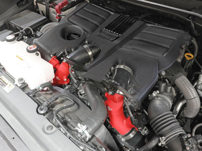 aFe 2022 Toyota Land Cruiser (J300) V6-3.5L (tt) BladeRunner 2.5in Aluminum Hot Charge Pipe - Red - Eastern Shore Retros