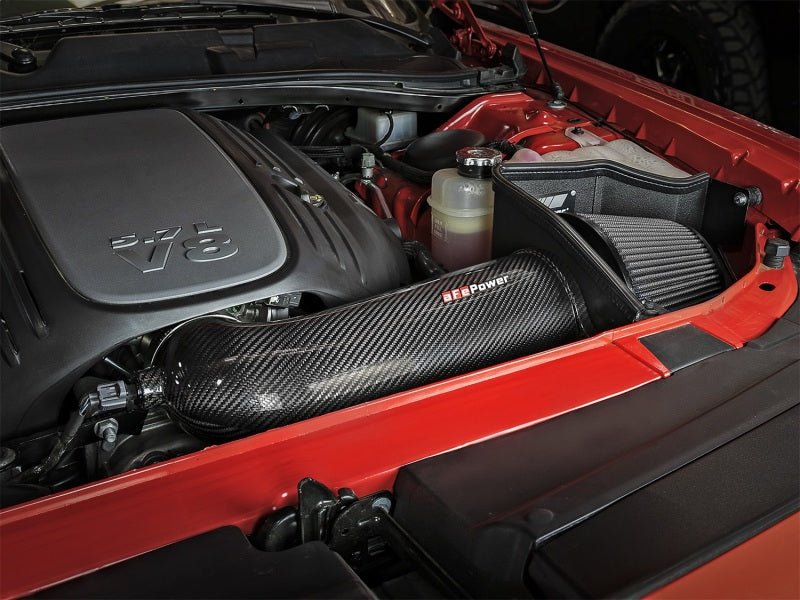 aFe POWER Magnum FORCE Carbon Fiber Stage 2 Track Series Pro Dry S CAIS - 11-18 Dodge Challenger V8 - Eastern Shore Retros