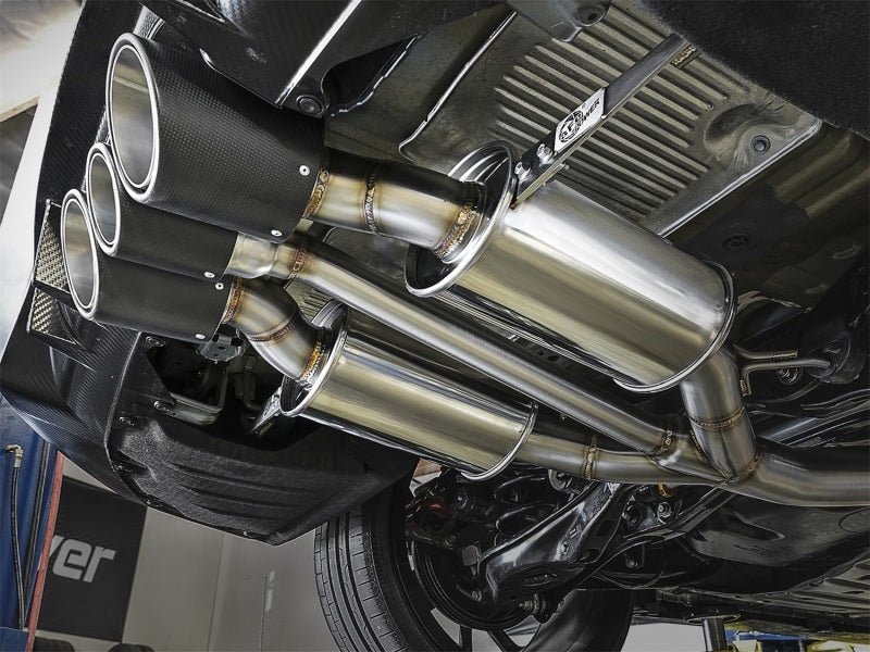 aFe POWER Takeda 2-1/2in to 2-1/4in 304SS Catback Dual-Exit Exhaust 17+ Honda Civic Type R w/CF Tips - Eastern Shore Retros