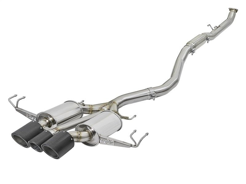 aFe POWER Takeda 2-1/2in to 2-1/4in 304SS Catback Dual-Exit Exhaust 17+ Honda Civic Type R w/CF Tips - Eastern Shore Retros