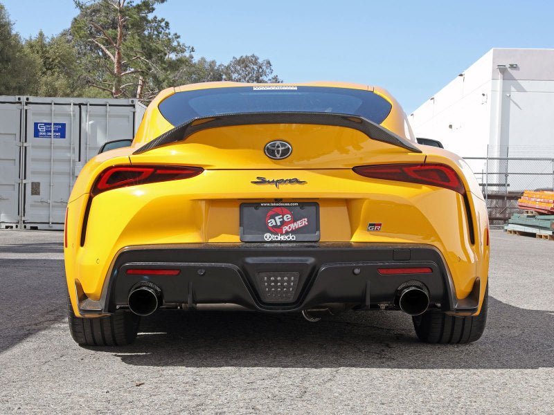 aFe POWER Takeda 2021 Toyota Supra 2.0L (t) 2.5in-3in 304 SS CB Exhaust w/ Blue Tips - Eastern Shore Retros