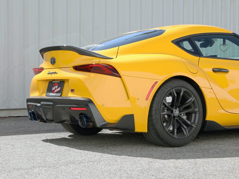 aFe POWER Takeda 2021 Toyota Supra 2.0L (t) 2.5in-3in 304 SS CB Exhaust w/ Blue Tips - Eastern Shore Retros