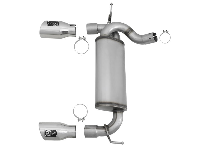 aFe Rebel Series 2.5in 409 SS Axle-Back Exhaust w/Polished Tips 07+ Jeep Wrangler (JK) V6 3.6L/3.8L - Eastern Shore Retros