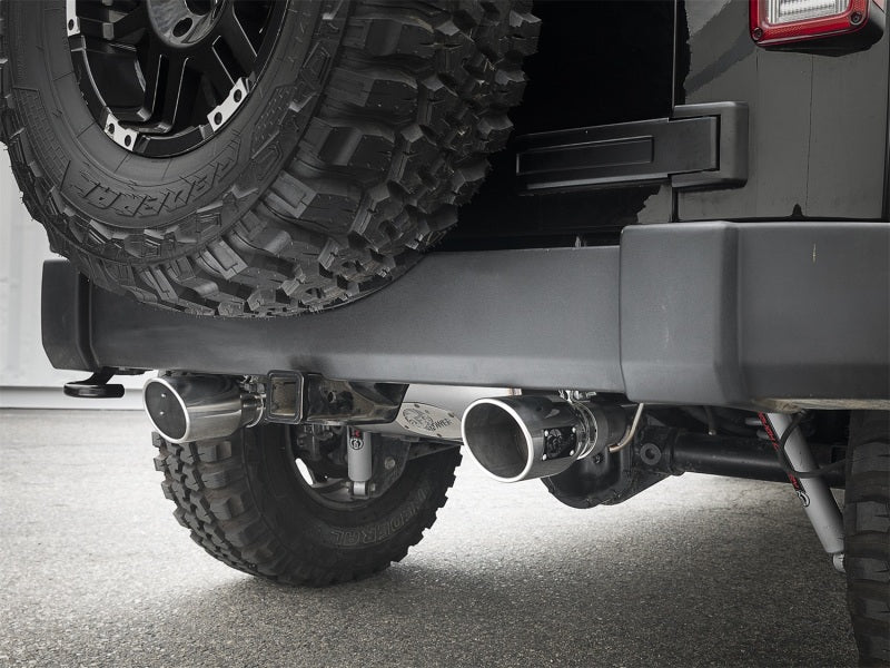 aFe Rebel Series 2.5in 409 SS Axle-Back Exhaust w/Polished Tips 07+ Jeep Wrangler (JK) V6 3.6L/3.8L - Eastern Shore Retros