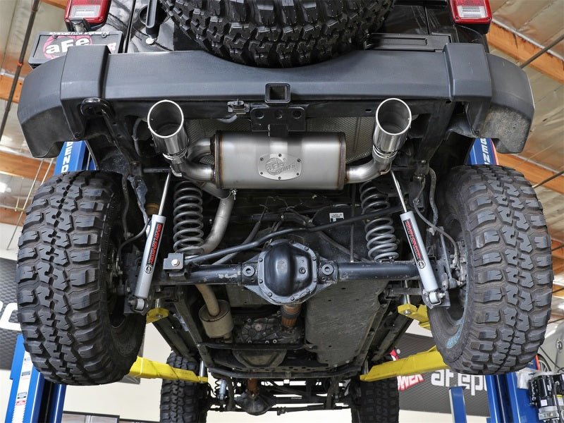 aFe Rebel Series 2.5in 409 SS Axle-Back Exhaust w/Polished Tips 07+ Jeep Wrangler (JK) V6 3.6L/3.8L - Eastern Shore Retros