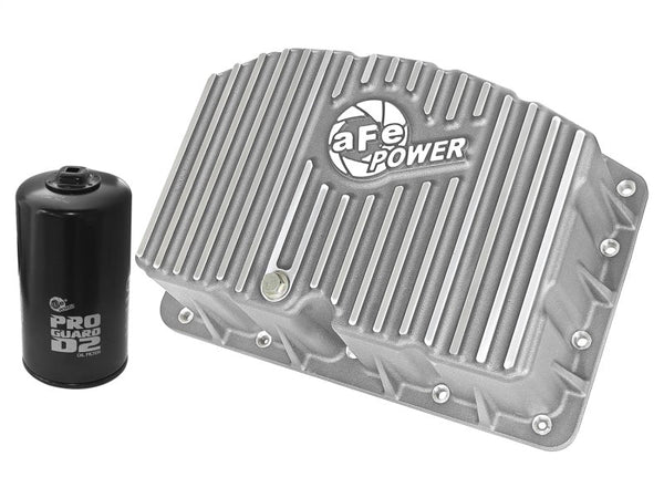 aFe Street Series Engine Oil Pan Raw w/ Machined Fins; 11-17 Ford Powerstroke V8-6.7L (td) - Eastern Shore Retros