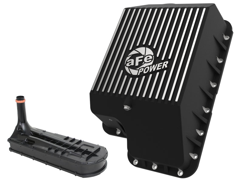 afe Transmission Pan (Black); Ford Diesel Trucks 03-10 V8-6.0/6.4L (td) - Eastern Shore Retros