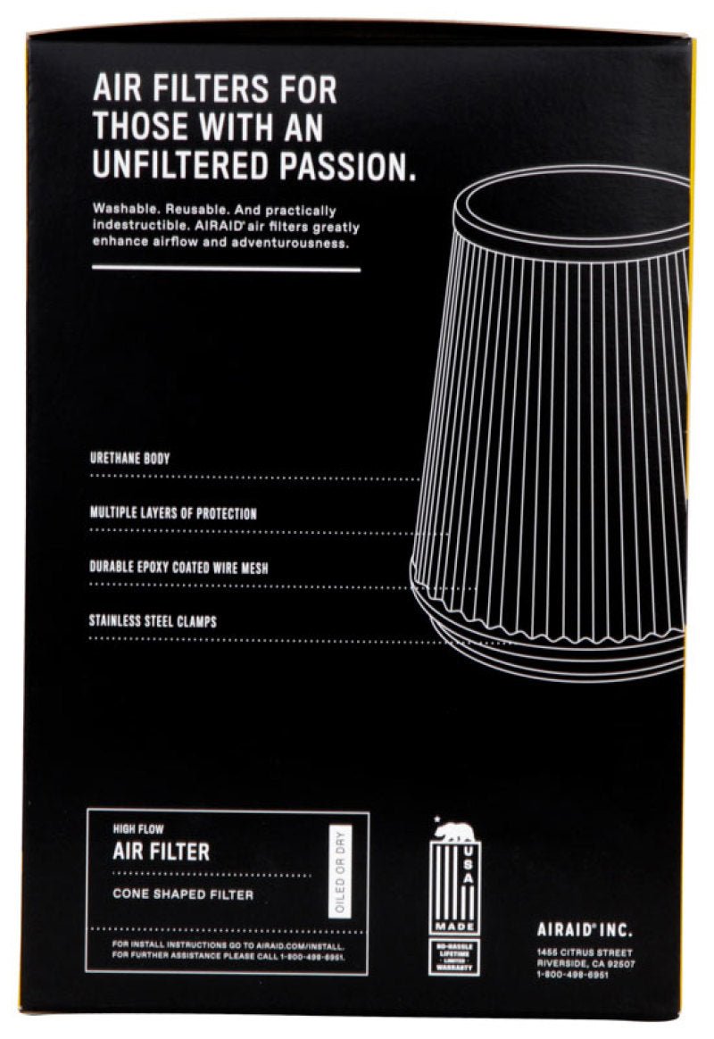 Airaid Universal Air Filter - Cone 4 x 7 x 4 5/8 x 7 w/ Short Flange - Eastern Shore Retros