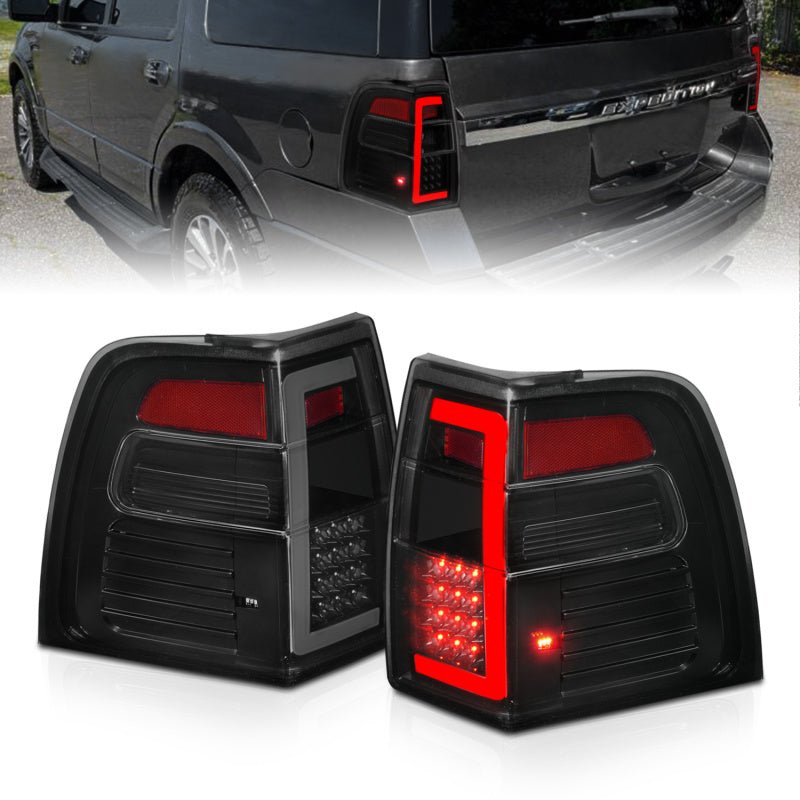 ANZO 07-17 Ford Expedition LED Taillights w/ Light Bar Black Housing Smoke Lens - Eastern Shore Retros