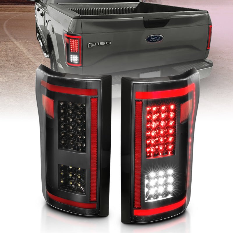 ANZO 15-17 Ford F-150 LED Taillights Black w/ Sequential - Eastern Shore Retros