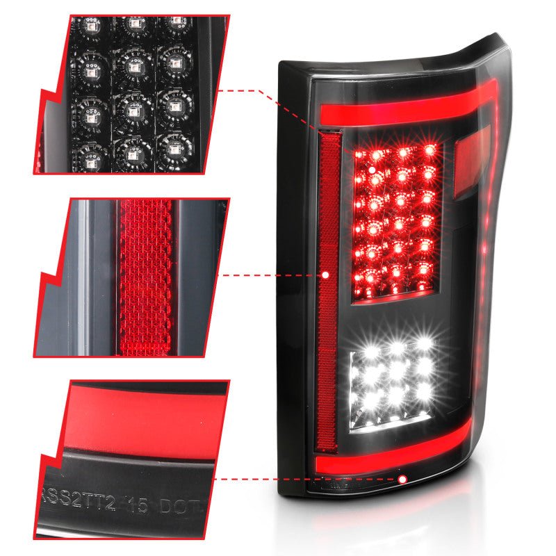 ANZO 15-17 Ford F-150 LED Taillights Black w/ Sequential - Eastern Shore Retros