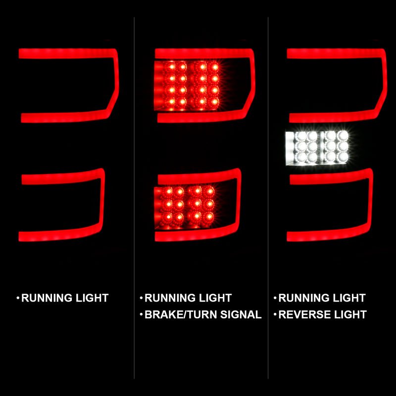 ANZO 18-19 Ford F-150 LED Taillight Black Housing Clear Lens Red Light Bar W/Sequential - Eastern Shore Retros