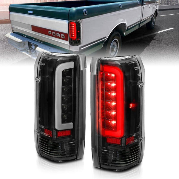 ANZO 1987-1996 Ford F-150 LED Taillights Black Housing Clear Lens (Pair) - Eastern Shore Retros