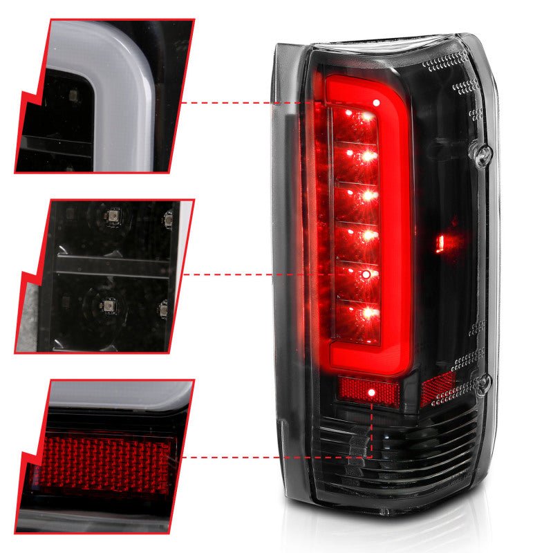 ANZO 1987-1996 Ford F-150 LED Taillights Black Housing Clear Lens (Pair) - Eastern Shore Retros