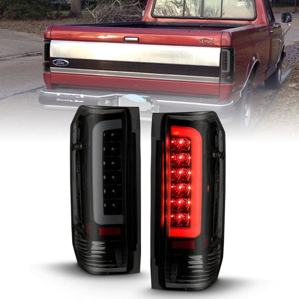 ANZO 1987-1996 Ford F-150 LED Taillights Black Housing Smoke Lens (Pair) - Eastern Shore Retros