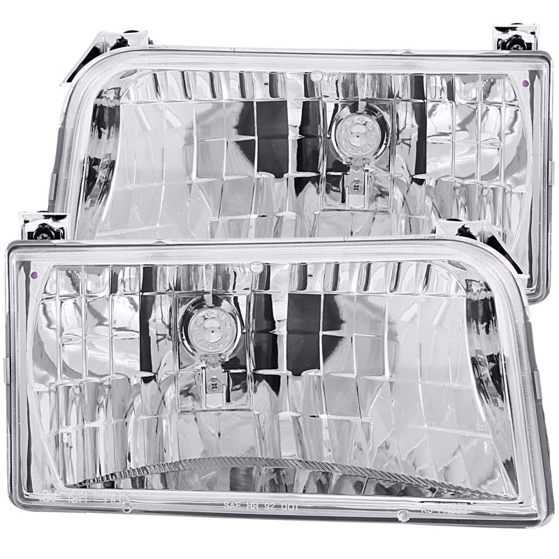 ANZO 1992-1996 Ford F-150 Crystal Headlights Chrome - Eastern Shore Retros