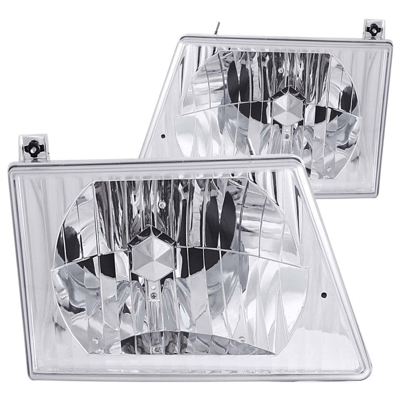 ANZO 1992-2006 Ford Econoline Crystal Headlights Chrome - Eastern Shore Retros