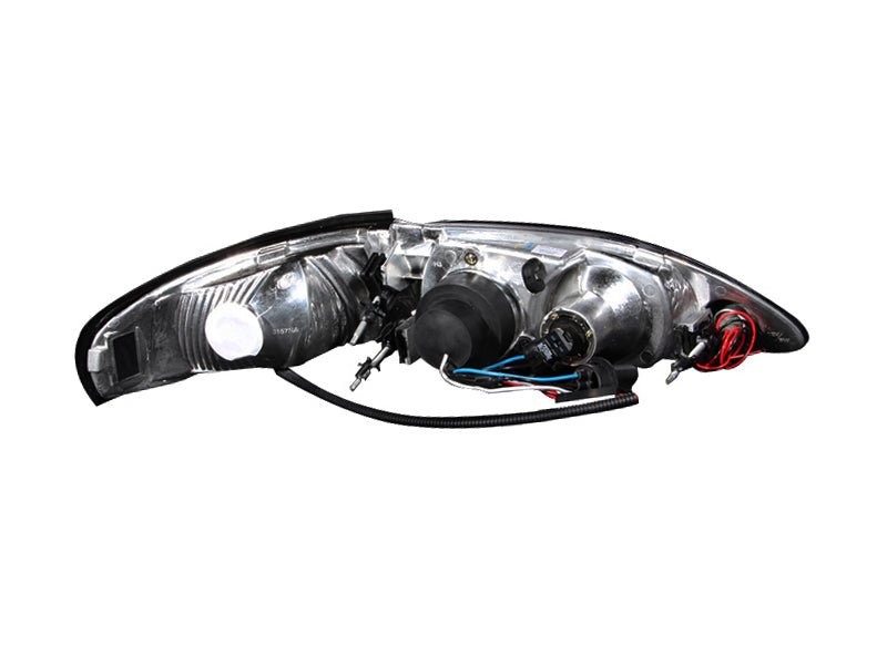 ANZO 1994-1998 Ford Mustang Projector Headlights w/ Halo Black 1pc - Eastern Shore Retros