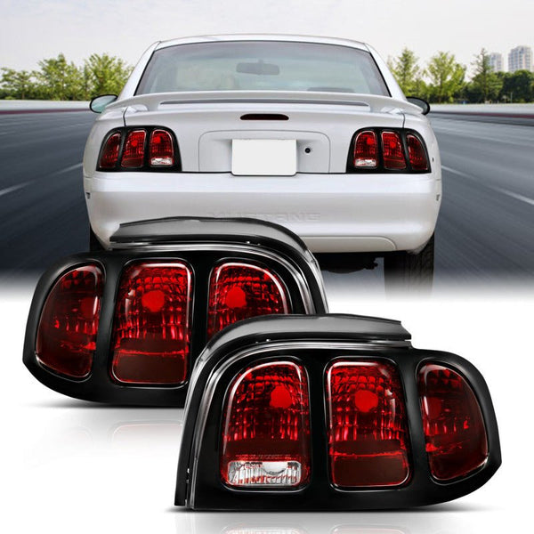 ANZO 1994-1998 Ford Mustang Taillight Dark Red Lens (OE Style) - Eastern Shore Retros