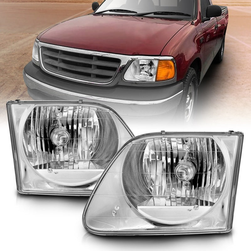 ANZO 1997-2003 Ford F-150 Crystal Headlights Chrome - Eastern Shore Retros