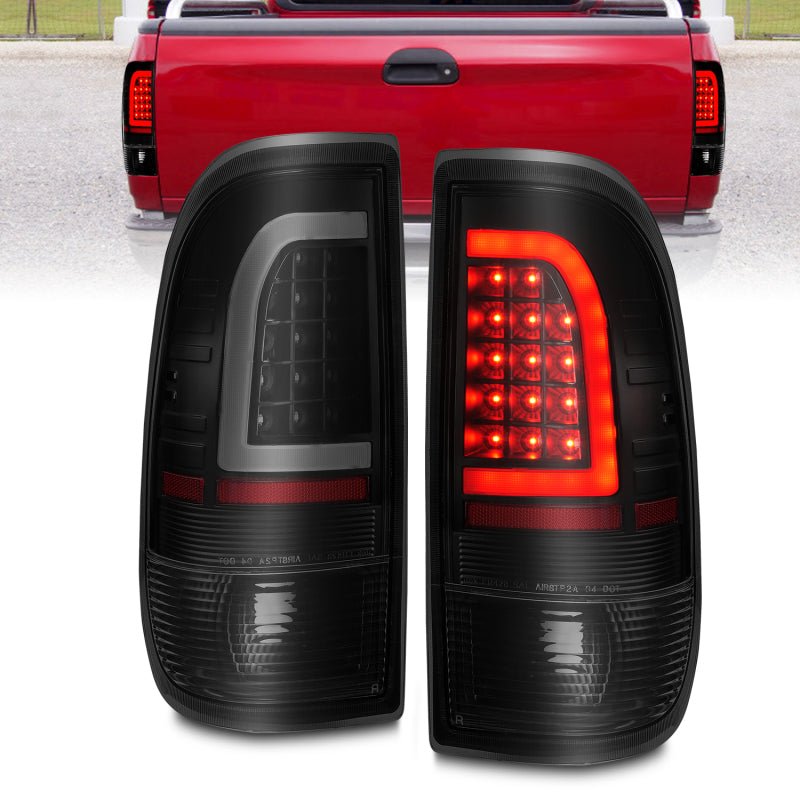 ANZO 1997-2003 Ford F-150 LED Tail Lights w/ Light Bar Black Housing Smoke Lens - Eastern Shore Retros