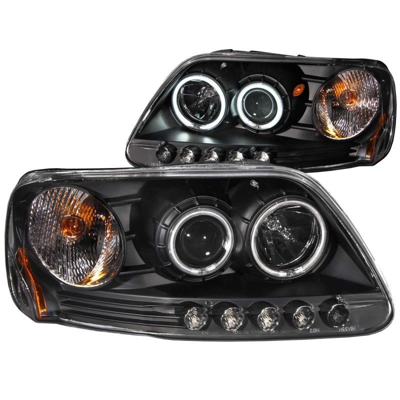 ANZO 1997-2003 Ford F-150 Projector Headlights w/ Halo Black (CCFL) - Eastern Shore Retros